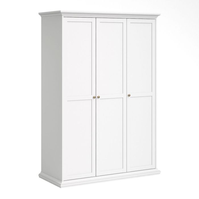 Paris Wardrobe with 3 Doors in White - UK