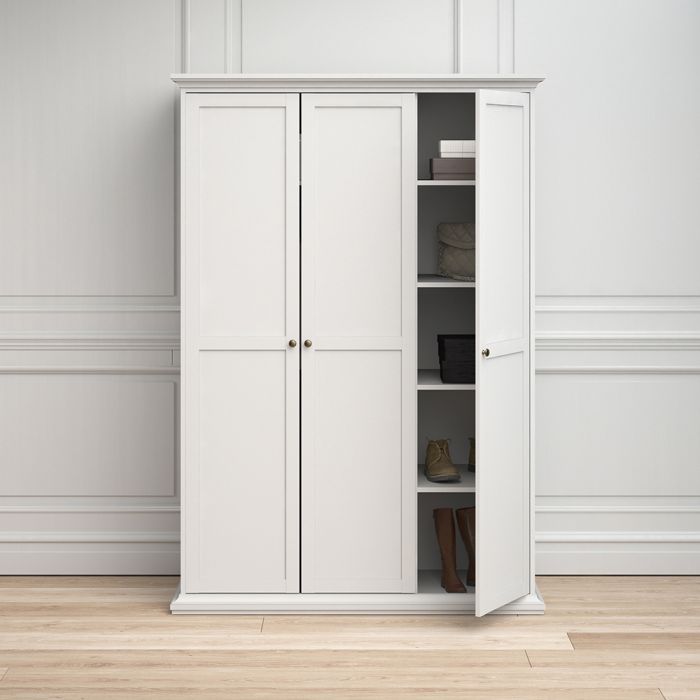 Paris Wardrobe with 3 Doors in White - UK