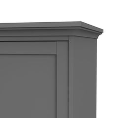 Paris Wardrobe with 4 Doors and 2 Drawers in Matt Grey - UK - Furniture One Shop