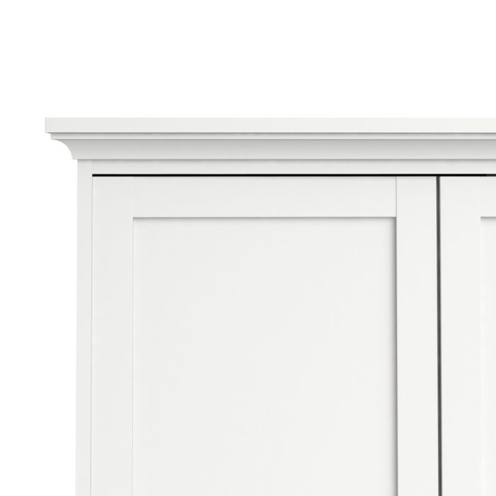 Paris Wardrobe with 4 Doors and 2 Drawers in White - UK