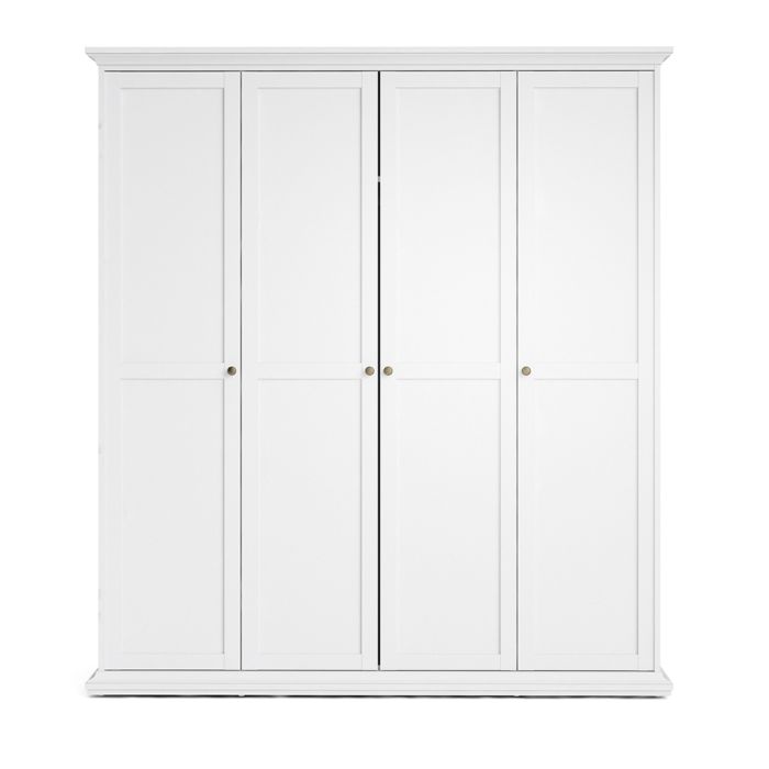 Paris Wardrobe with 4 Doors in White - UK