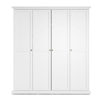 Paris Wardrobe with 4 Doors in White - UK