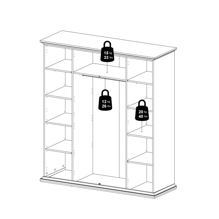 Paris Wardrobe with 4 Doors in White - UK