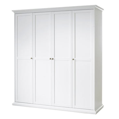 Paris Wardrobe with 4 Doors in White - UK