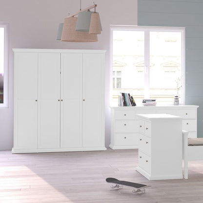 Paris Wardrobe with 4 Doors in White - UK