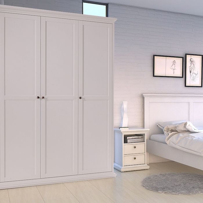 Paris Wardrobe with 4 Doors in White - UK