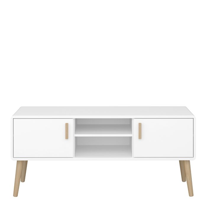 Pavona TV Table 2 Doors In Pure White - UK