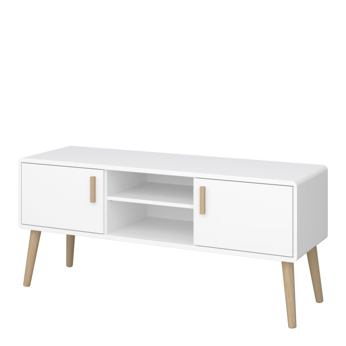 Pavona TV Table 2 Doors In Pure White - UK