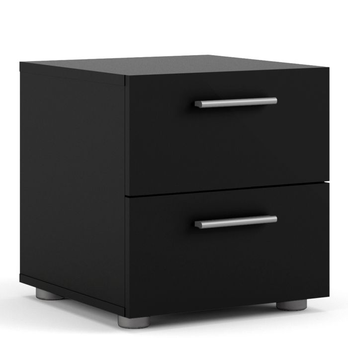 Pepe Bedside 2 Drawers in Black - UK