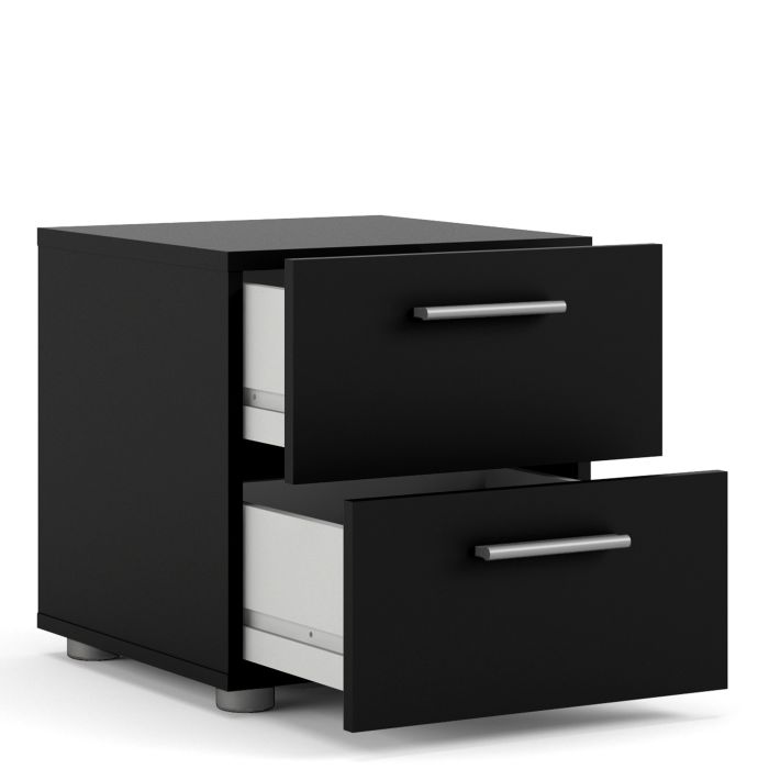 Pepe Bedside 2 Drawers in Black - UK