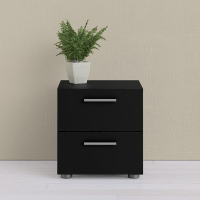 Pepe Bedside 2 Drawers in Black - UK
