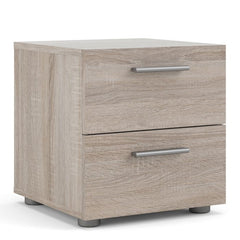 Pepe Bedside 2 Drawers in Truffle Oak - UK - Furniture One Shop
