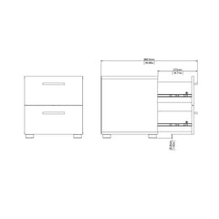 Pepe Bedside 2 Drawers in Walnut - UK - Furniture One Shop