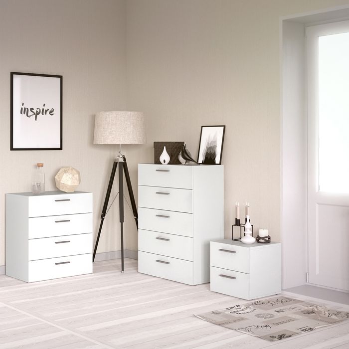 Pepe Bedside 2 Drawers in White - UK