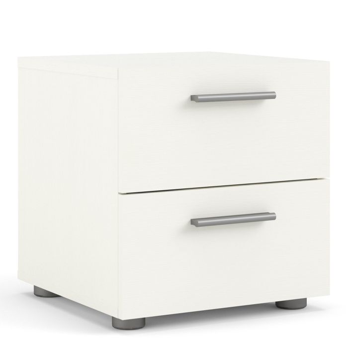 Pepe Bedside 2 Drawers in White Woodgrain - UK