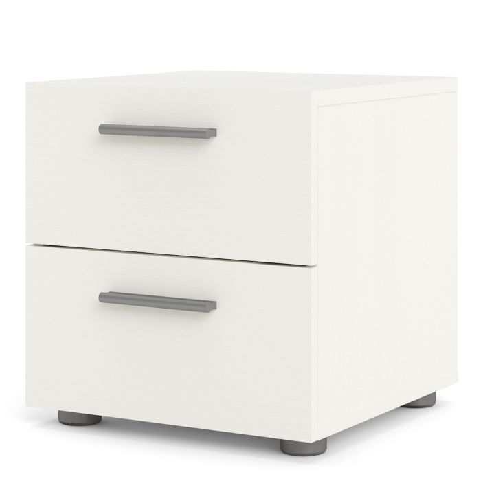 Pepe Bedside 2 Drawers in White Woodgrain - UK