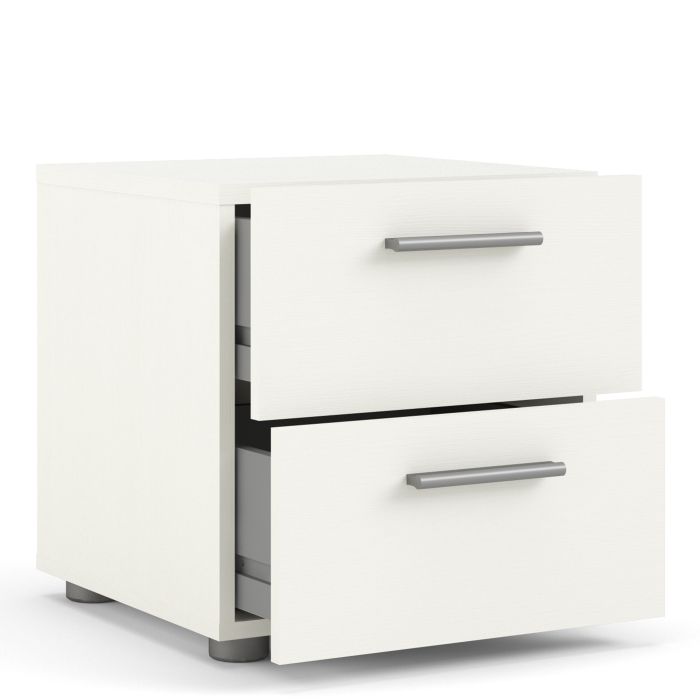 Pepe Bedside 2 Drawers in White Woodgrain - UK