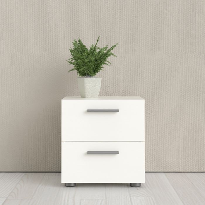 Pepe Bedside 2 Drawers in White Woodgrain - UK