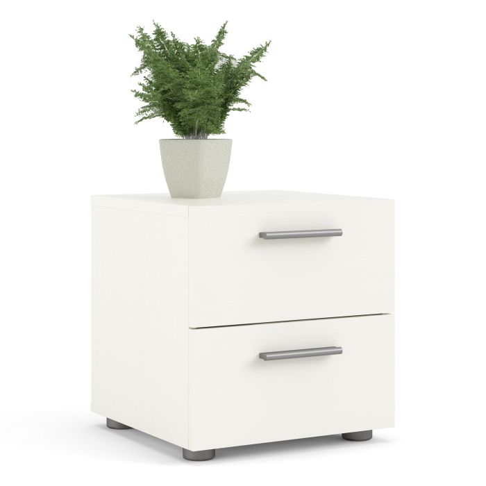 Pepe Bedside 2 Drawers in White Woodgrain - UK