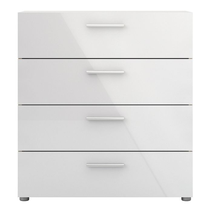 Pepe Chest of 4 Drawers in Oak with White High Gloss - UK