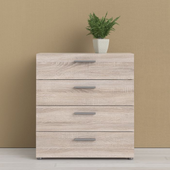 Pepe Chest of 4 Drawers in Truffle Oak - UK