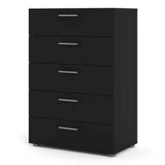 Pepe Chest of 5 Drawers in Black - UK