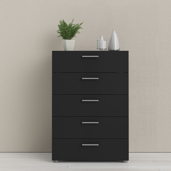 Pepe Chest of 5 Drawers in Black - UK