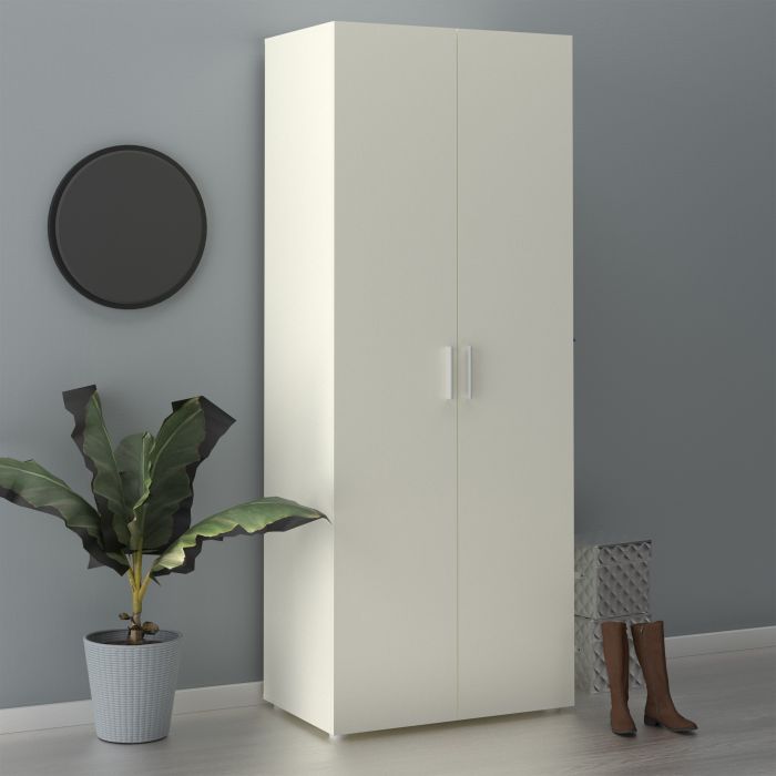 Pepe Wardrobe with 2 doors in White woodgrain - UK