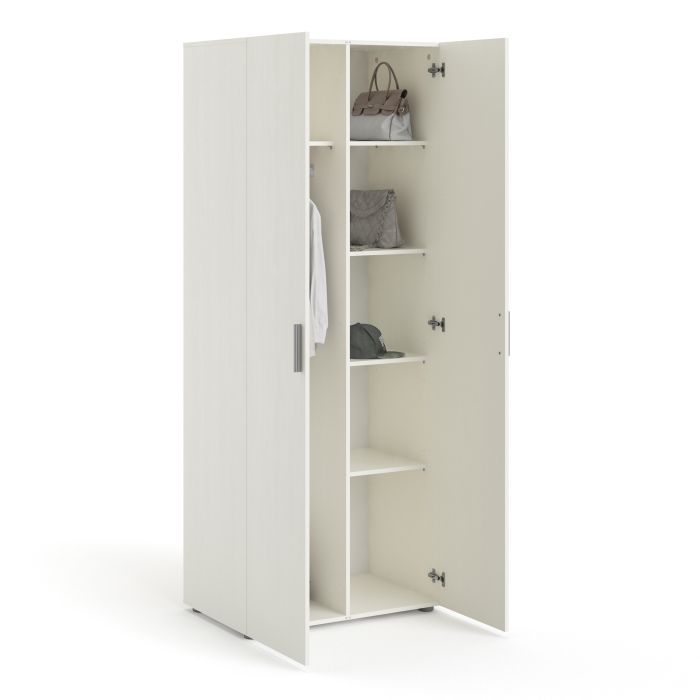 Pepe Wardrobe with 2 doors in White woodgrain - UK