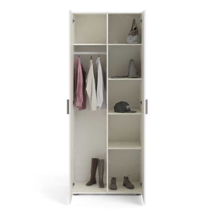 Pepe Wardrobe with 2 doors in White woodgrain - UK