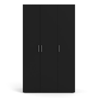 Pepe Wardrobe with 3 doors in Black - UK