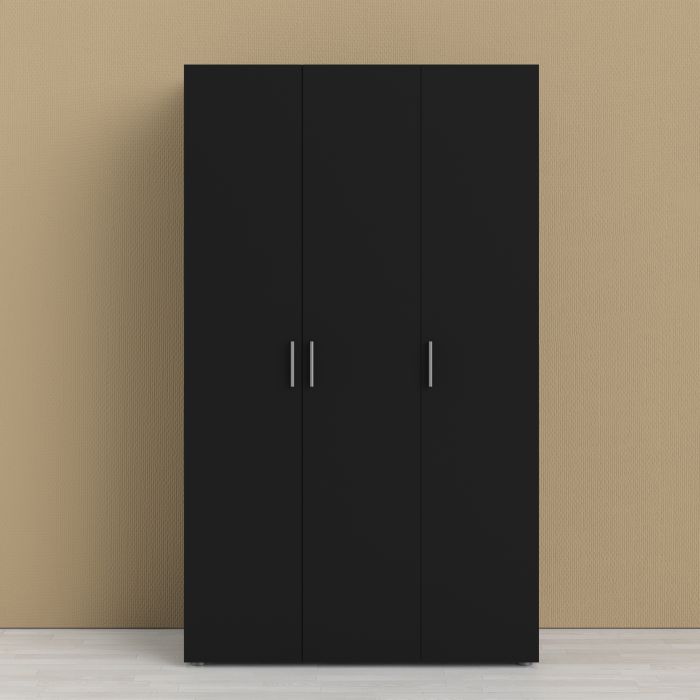 Pepe Wardrobe with 3 doors in Black - UK