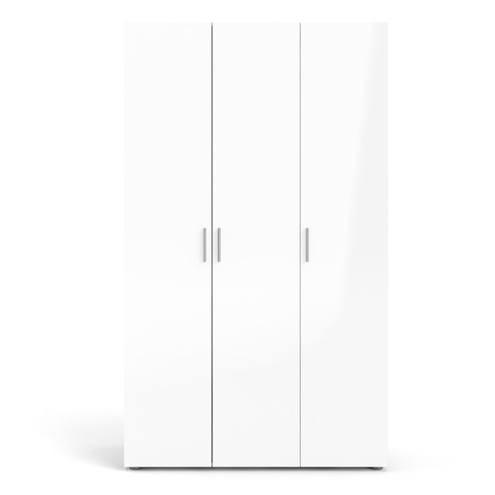 Pepe Wardrobe with 3 doors in Oak with White High Gloss - UK