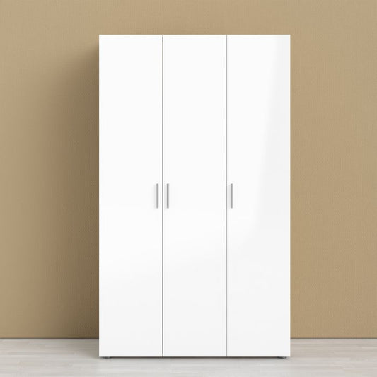Pepe Wardrobe with 3 doors in Oak with White High Gloss - UK