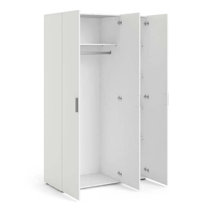 Pepe Wardrobe with 3 doors in White - UK