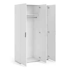 Pepe Wardrobe with 3 doors in White - UK - Furniture One Shop