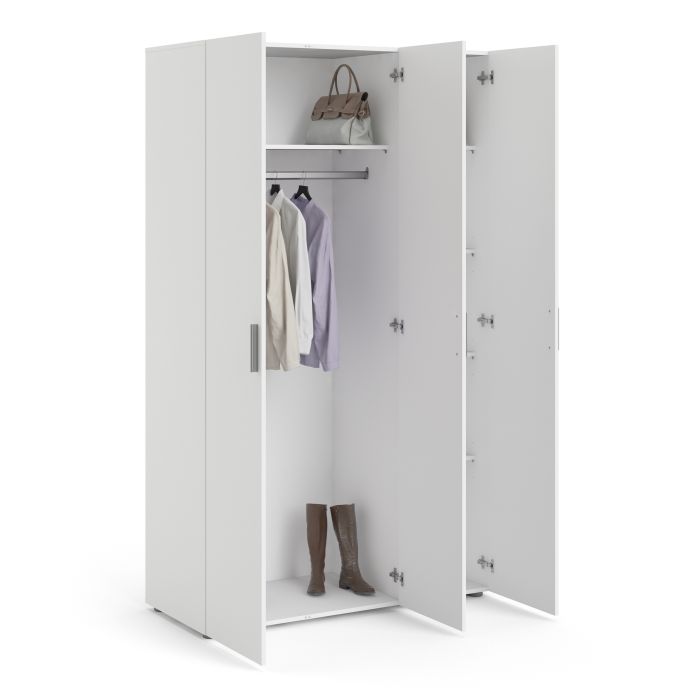 Pepe Wardrobe with 3 doors in White - UK