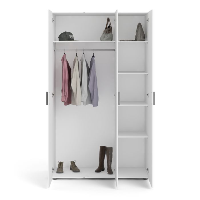 Pepe Wardrobe with 3 doors in White - UK