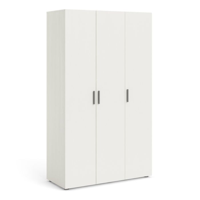 Pepe Wardrobe with 3 doors in White woodgrain - UK