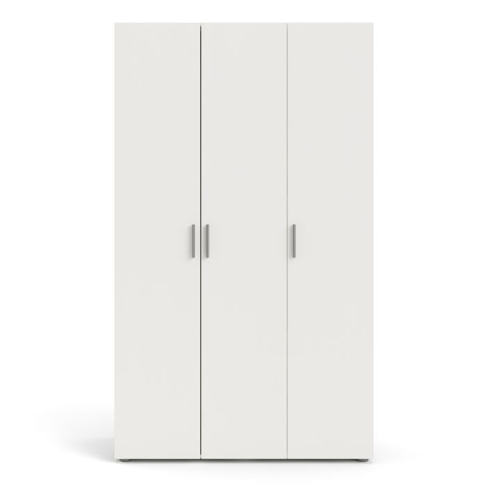 Pepe Wardrobe with 3 doors in White woodgrain - UK