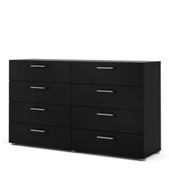 Pepe Wide Chest of 8 Drawers (4+4) in Black - UK - Furniture One Shop