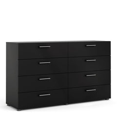 Pepe Wide Chest of 8 Drawers (4+4) in Black - UK - Furniture One Shop