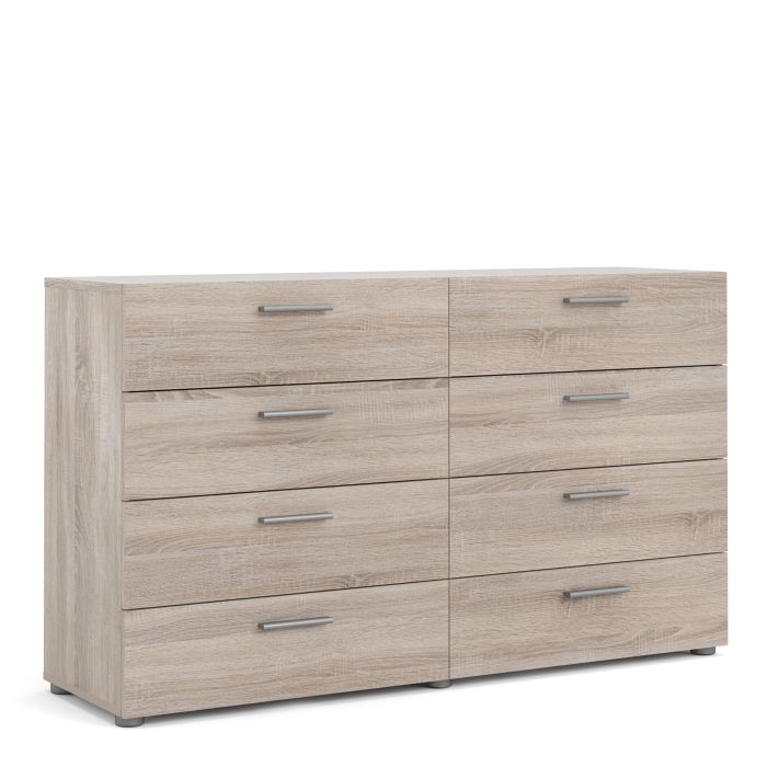 Pepe Wide Chest of 8 Drawers (4+4) in Truffle Oak - UK