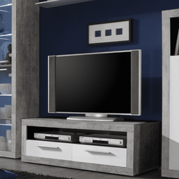 Pietra 120cm TV Cabinet Grey And White Gloss