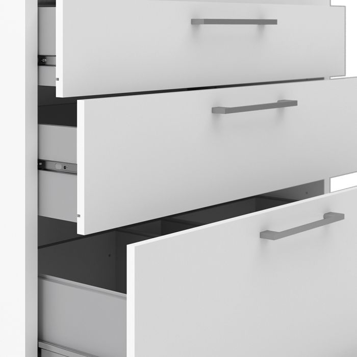 Prima Bookcase 1 Shelf With 2 Drawers + 2 File Drawers In White - UK