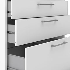 Prima Bookcase 1 Shelf With 2 Drawers + 2 File Drawers In White - UK - Furniture One Shop