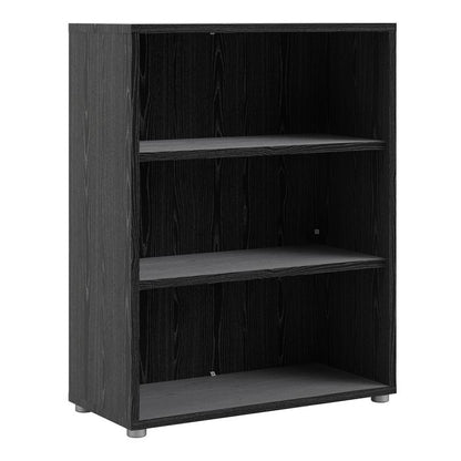 Prima Bookcase 2 Shelves in Black woodgrain - UK