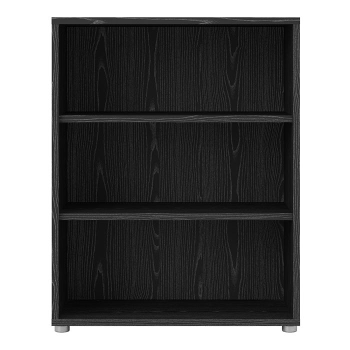 Prima Bookcase 2 Shelves in Black woodgrain - UK