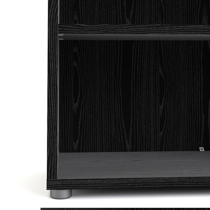 Prima Bookcase 2 Shelves in Black woodgrain - UK