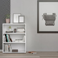 Prima Bookcase 2 Shelves in White - UK